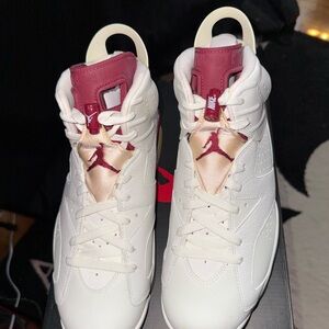 Jordan White and Burgundy Sneakers